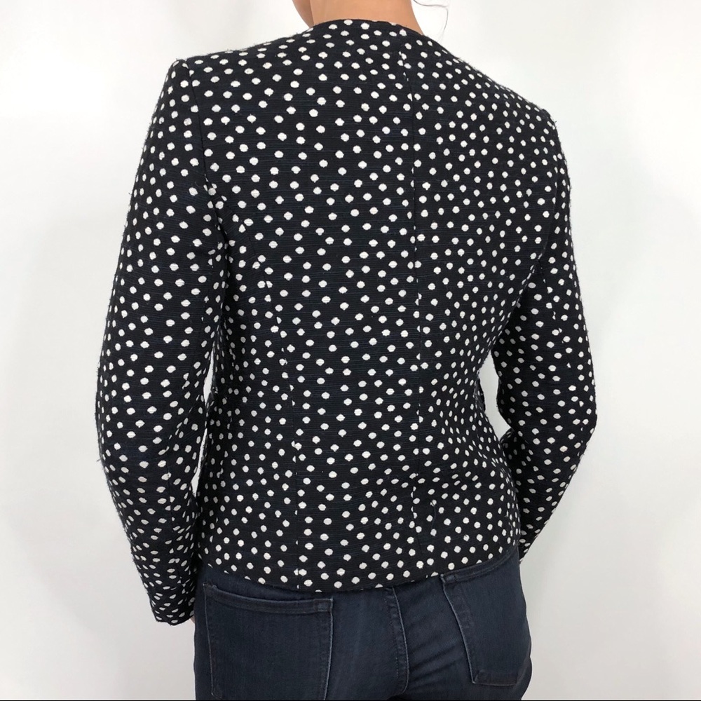 SOLD Helene Berman London Navy Polka Dot Zip Blazer - Picture 2 of 8